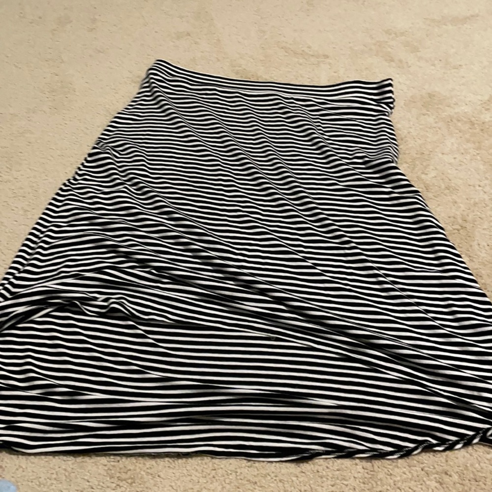 Black and white striped skirt
